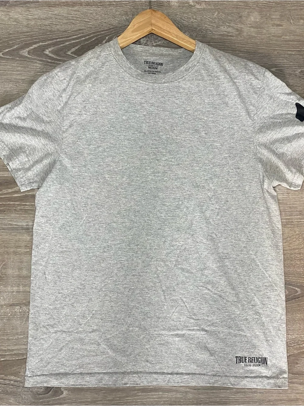 True Religion Men’s Gray Crew Neck T-Shirt Medium Horseshoe Logo Tee